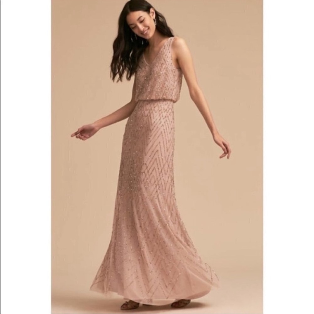 Anthropologie X BHLDN Blaise Blush Dress Size 14